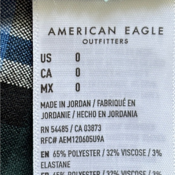 Pleated Skater Mini Skirt Size 0 Blue and Green Plaid SKU 7 - Picture 8 of 9